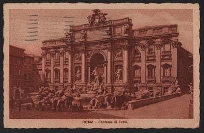 ANTICA CARTOLINA REGNO D'ITALIA VIAGGIATA DEL 1929 - ROMA FONTANA DI TREVI