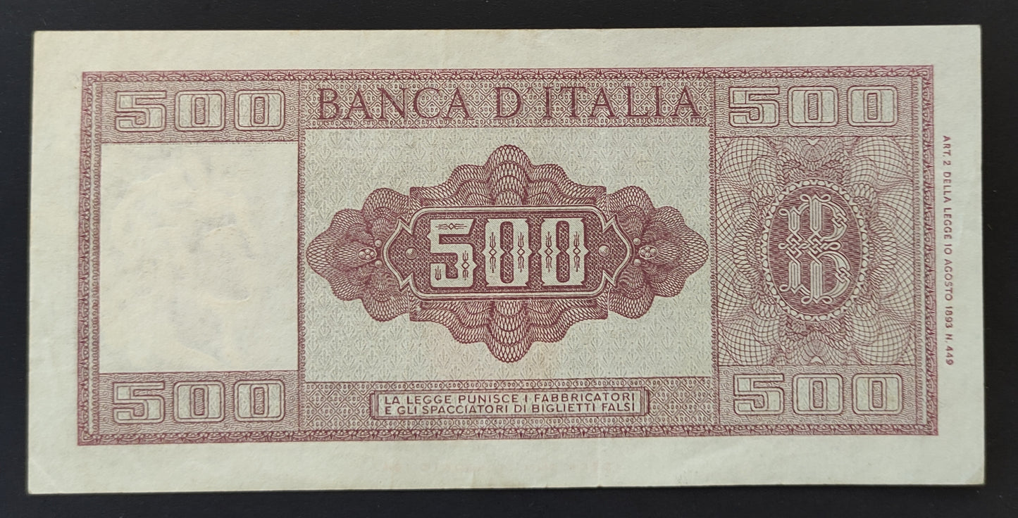 500 LIRE ITALIA 10/02/1948 (qSPL) - Numismatica_ita