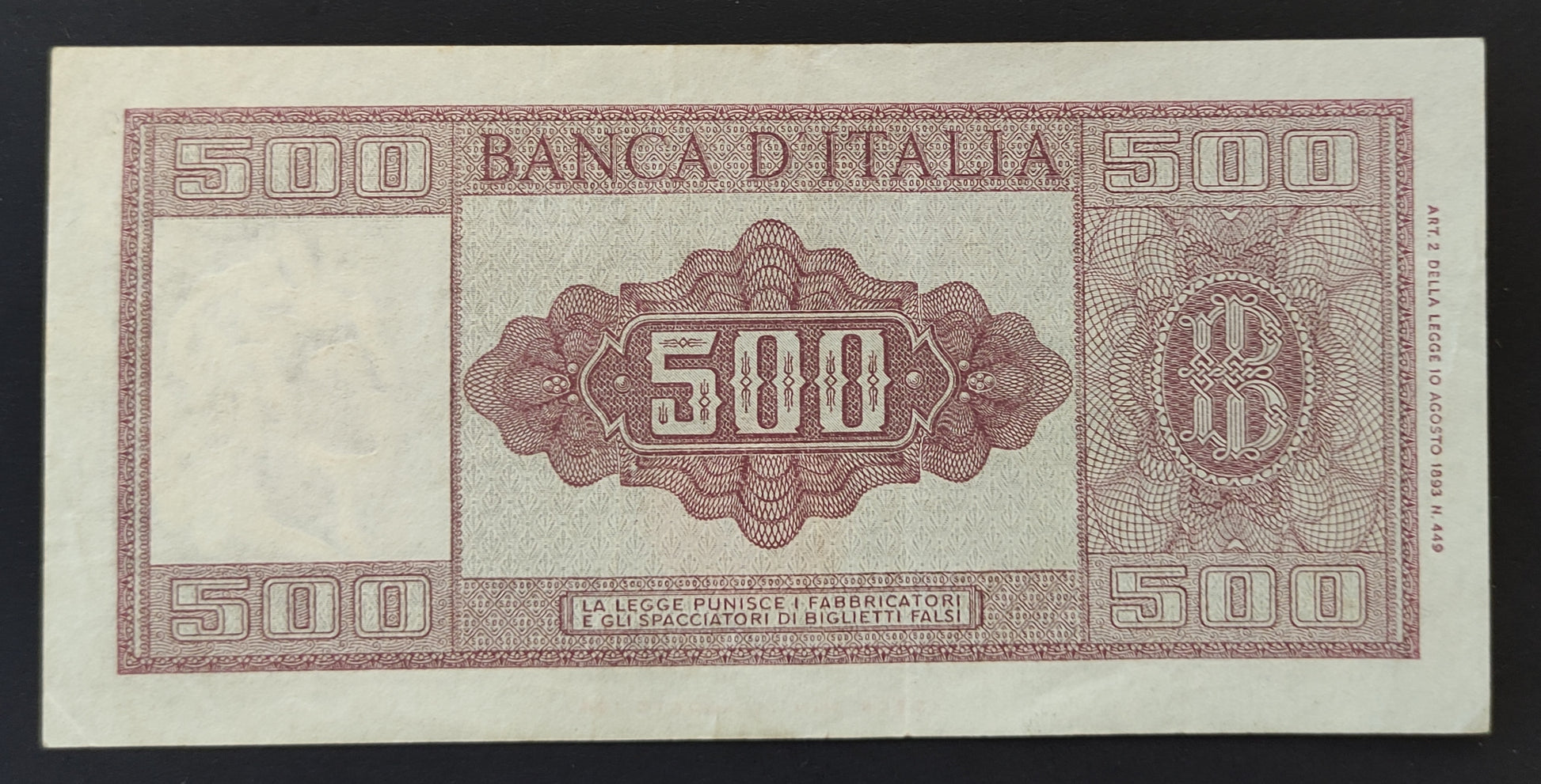 500 LIRE ITALIA 10/02/1948 (qSPL) - Numismatica_ita