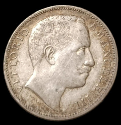 2 LIRE AQUILA SABAUDA 1905 MONETA IN ARGENTO REGNO D'ITALIA qSPL - Numismatica_ita