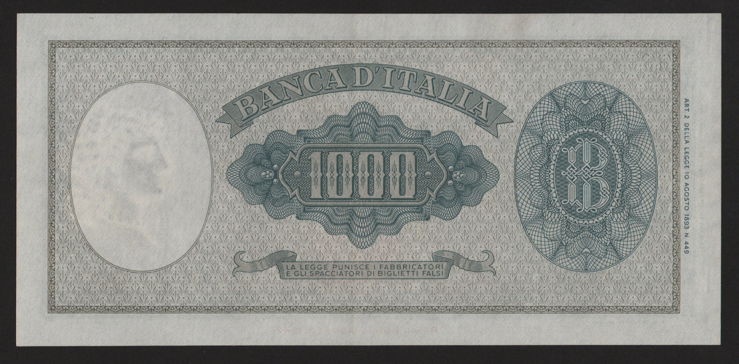 1000 LIRE ITALIA ORNATA DI PERLE (MEDUSA) 25/09/1961 SPL