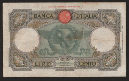 100 LIRE AQUILA ROMANA AFRICA ORIENTALE ITALIANA 1938 BB