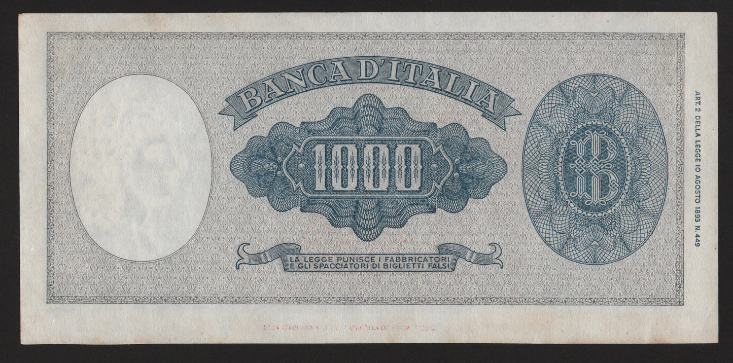 1000 LIRE ITALIA ORNATA DI PERLE (TESTINA) 20/03/1947 SPL