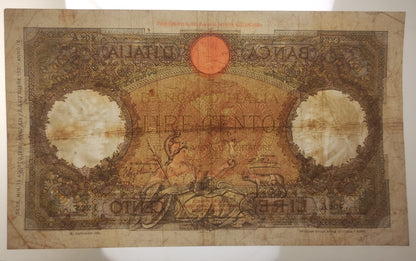 100 LIRE ROMA GUERRIERA (FASCIO) PRIMA BANCONOTA IMPERIALE 18/08/1936 BB