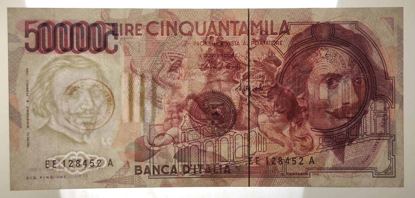 50000 LIRE BERNINI 1° TIPO LETTERA E 1992 BB