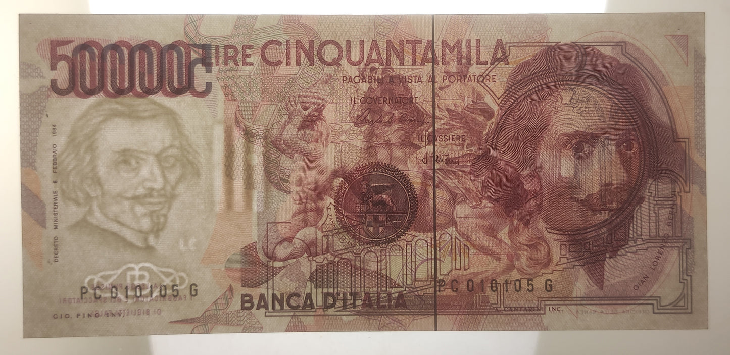 50000 LIRE BERNINI 1° TIPO LETTERA C 1986 SPL+