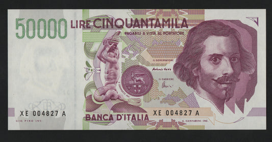 50000 LIRE BERNINI 2° TIPO SERIE SOSTITUTIVA XE 1999 FDS