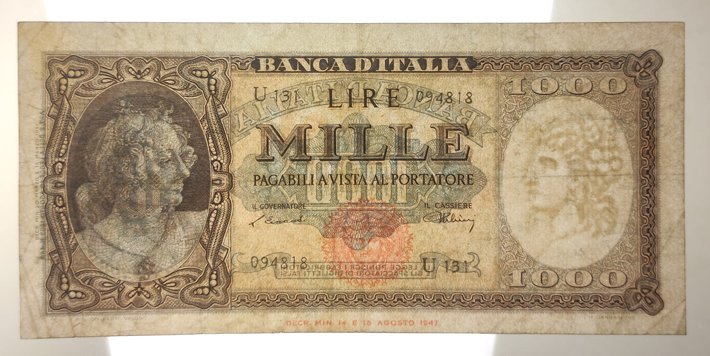 1000 LIRE ITALIA ORNATA DI PERLE (MEDUSA) 20/03/1947 BB