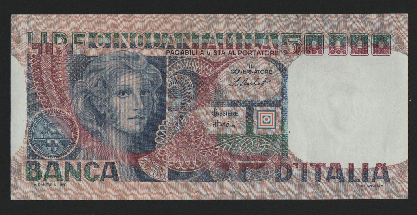50000 LIRE VOLTO DI DONNA TRE DECRETI 12/06/1978 qFDS