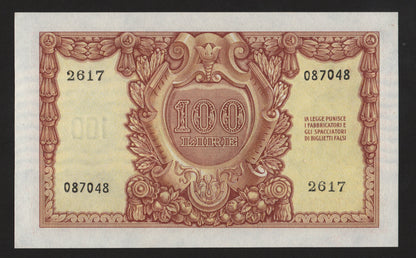 100 LIRE ITALIA ELMATA 31/12/1951 FDS