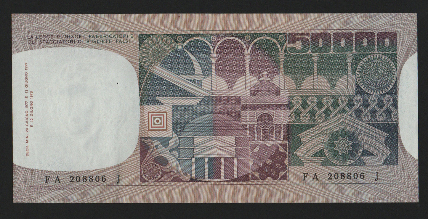 50000 LIRE VOLTO DI DONNA TRE DECRETI 12/06/1978 qFDS