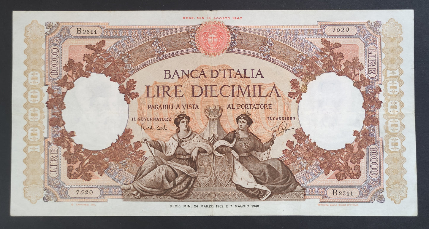 10.000 LIRE REGINE DEL MARE 24/03/1962 (BB) - Numismatica_ita