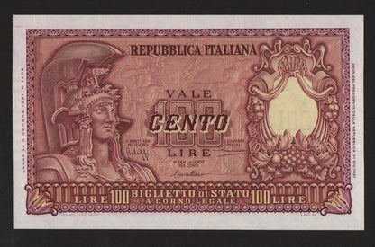 100 LIRE ITALIA ELMATA 31/12/1951 FDS