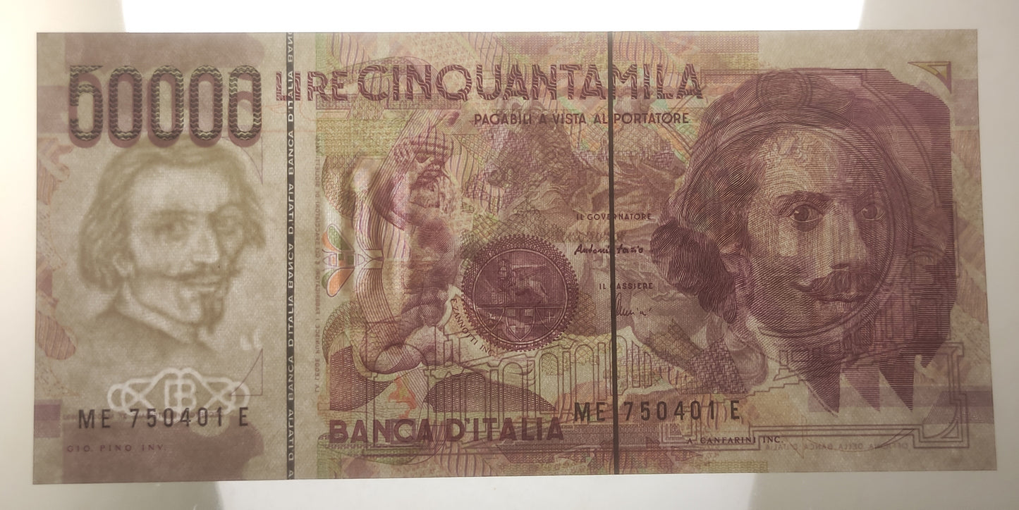 50000 LIRE BERNINI 2° TIPO LETTERA E 1999 FDS