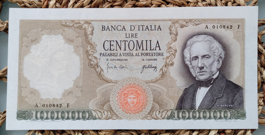 100000 LIRE MANZONI 03/07/1967 qSPL