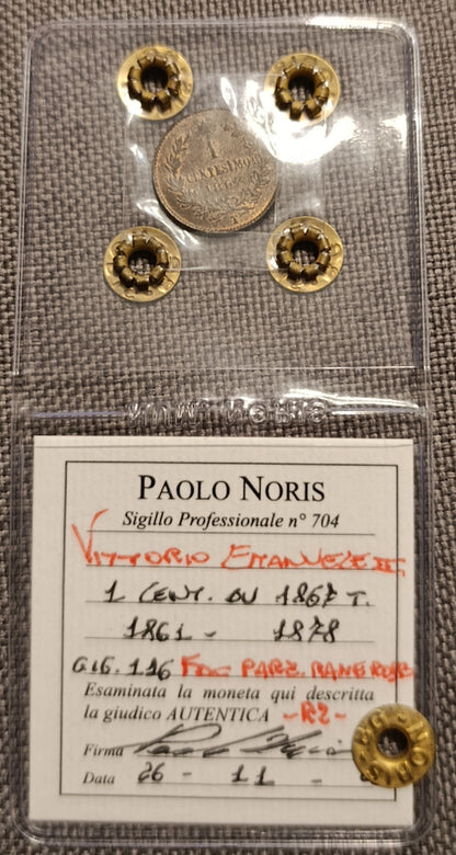 1 CENTESIMO 1867 TORINO VITTORIO EMANUELE II FDC