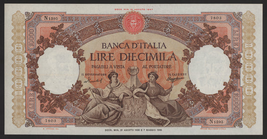 10000 LIRE REGINE DEL MARE 21/08/1959 SPL