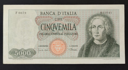 5000 LIRE COLOMBO 1° TIPO 04/01/1968 (BB+) - Numismatica_ita