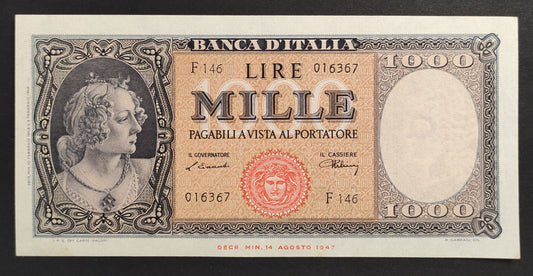 1000 LIRE ITALIA (MEDUSA) 10/02/1948 (SPL) - Numismatica_ita