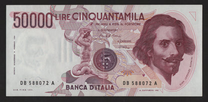 50000 LIRE BERNINI 1° TIPO LETTERA B 1985 SPL