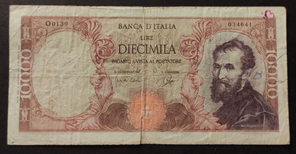 10000 LIRE MICHELANGELO 14/01/1964 qBB