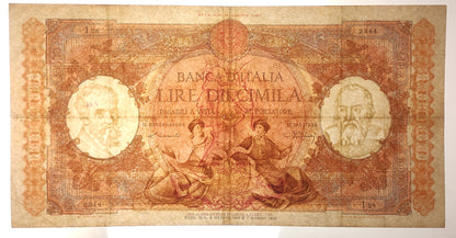 10000 LIRE REPUBBLICHE MARINARE REGINE DEL MARE 08/05/1948 BB+