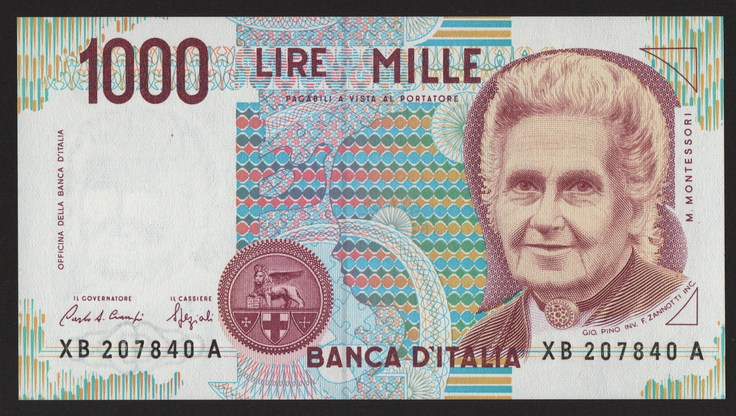 1000 LIRE MONTESSORI SERIE SOSTITUTIVA XB 1991 FDS