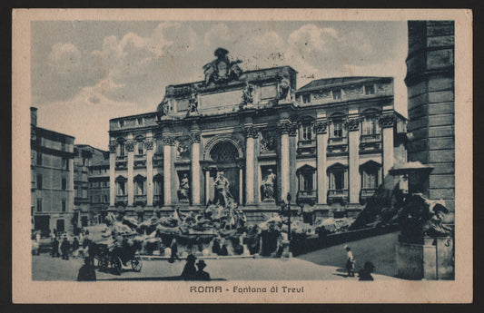 ANTICA CARTOLINA REGNO D'ITALIA DEL 1929 VIAGGIATA - ROMA FONTANA DI TREVI