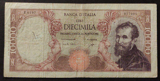 10000 LIRE MICHELANGELO 27/07/1964 BB