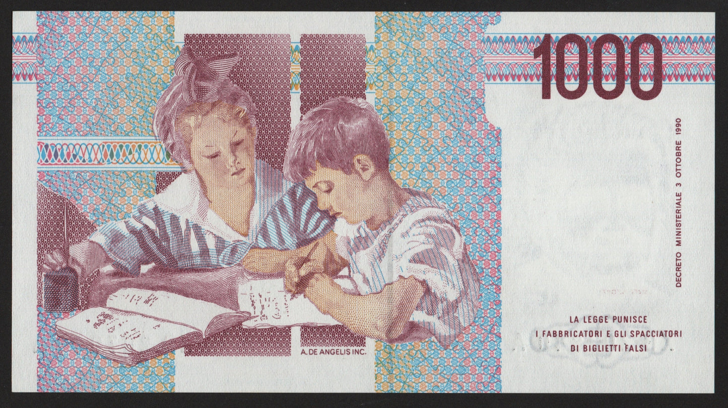 1000 LIRE MONTESSORI SERIE SOSTITUTIVA XB 1991 FDS