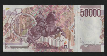 50000 LIRE BERNINI 2° TIPO NUMERI PRIMI CON AUTOGRAFO FIRMATO FAZIO GOVERNATORE SUP