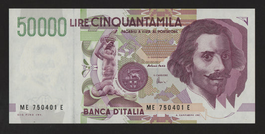 50000 LIRE BERNINI 2° TIPO LETTERA E 1999 FDS