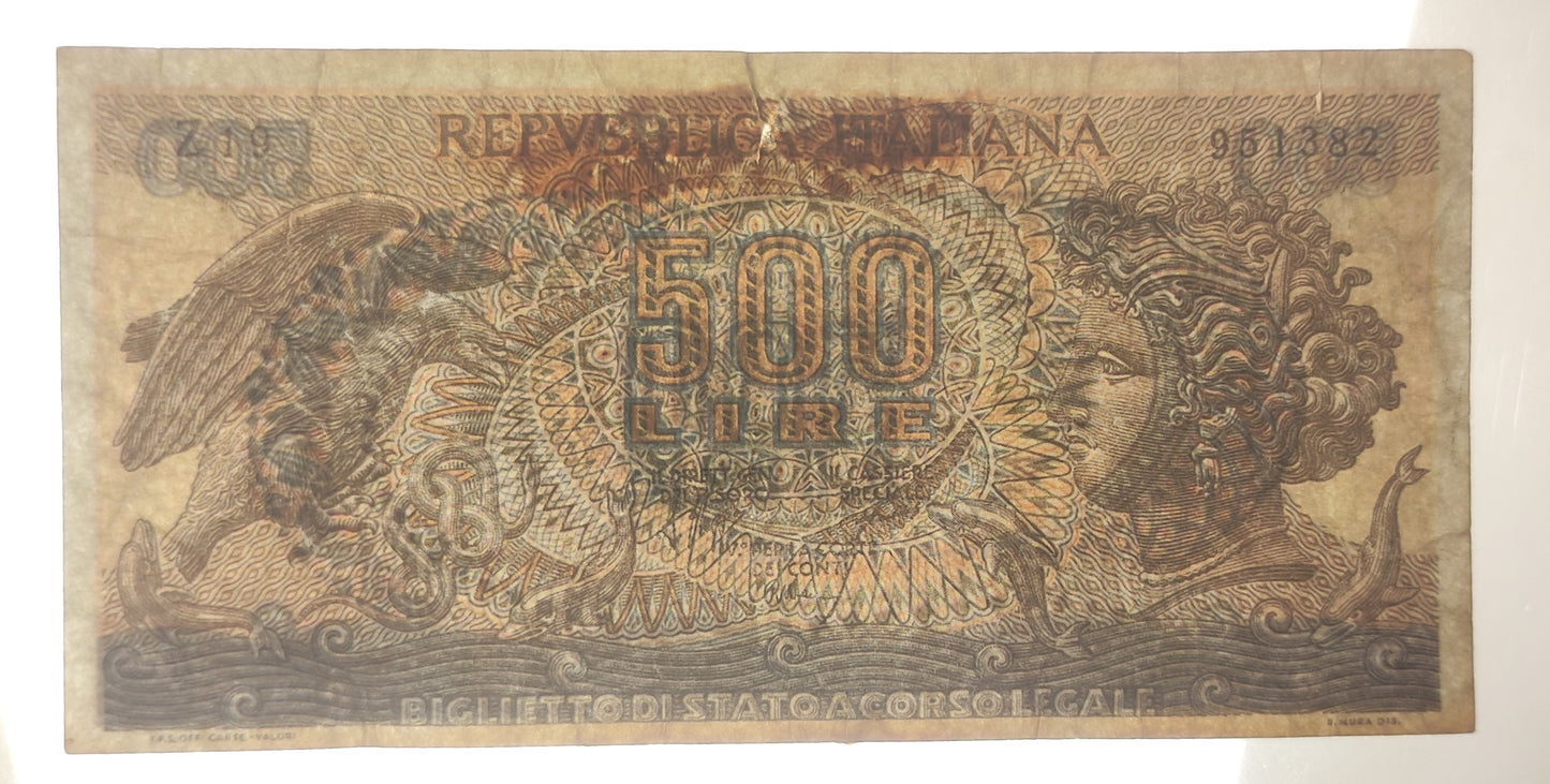 500 LIRE ARETUSA FALSO D'EPOCA 23/02/1970 qBB