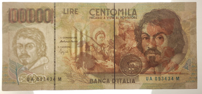 100000 LIRE CARAVAGGIO 2° TIPO LETTERA A 12/05/1994 BB