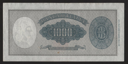 1000 LIRE ITALIA ORNATA DI PERLE (MEDUSA) 11/02/1949 BB+