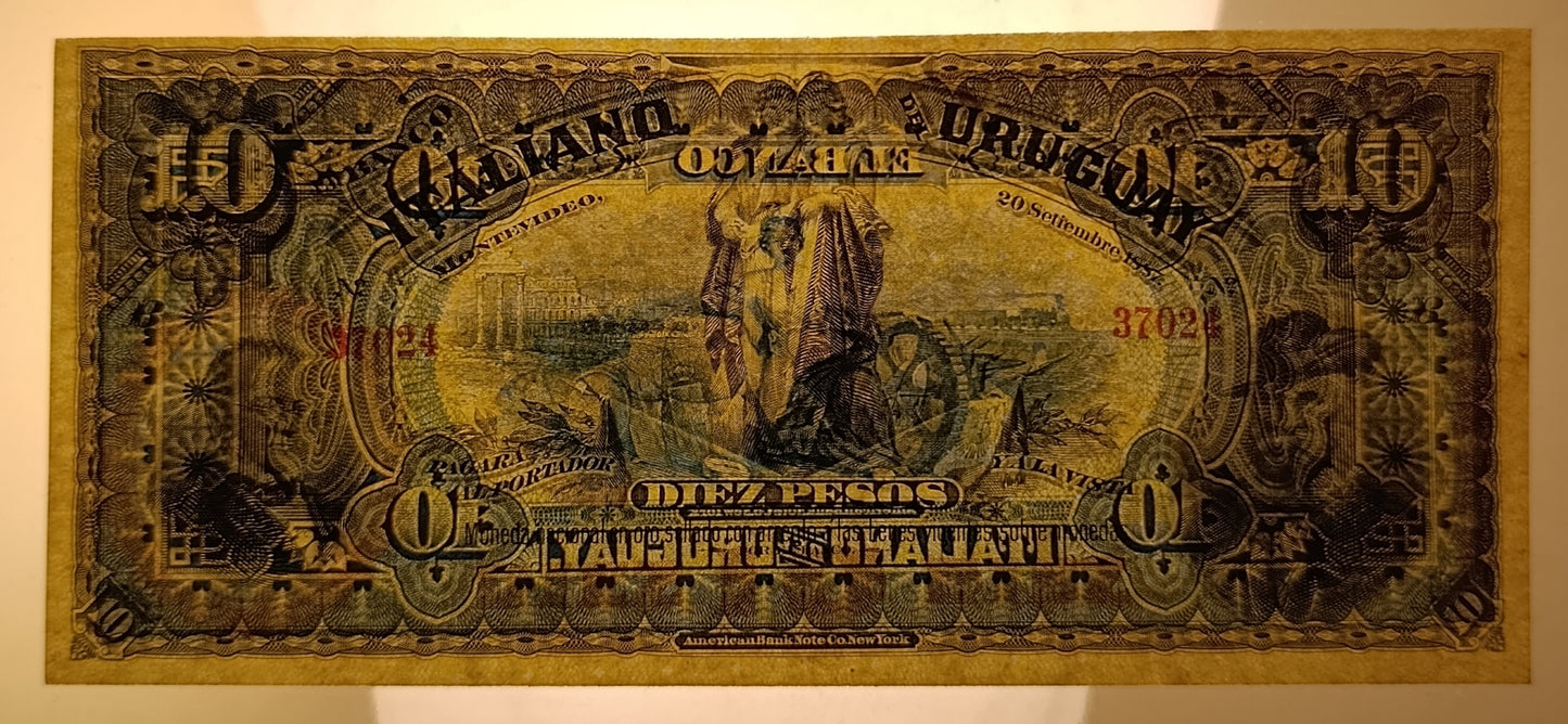 10 PESOS 20/09/1887 BANCO ITALIANO DELL' URUGUAY qFDS