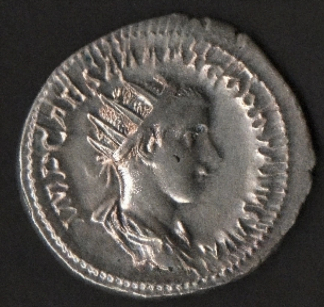 ANTONINIANO IMPERATORE GORDIANO III (238-244 D.C.) ANTICA MONETA IN ARGENTO BB+
