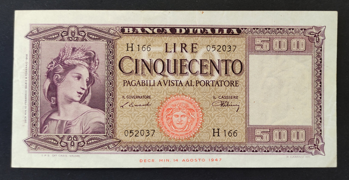 500 LIRE ITALIA 10/02/1948 (qSPL) - Numismatica_ita