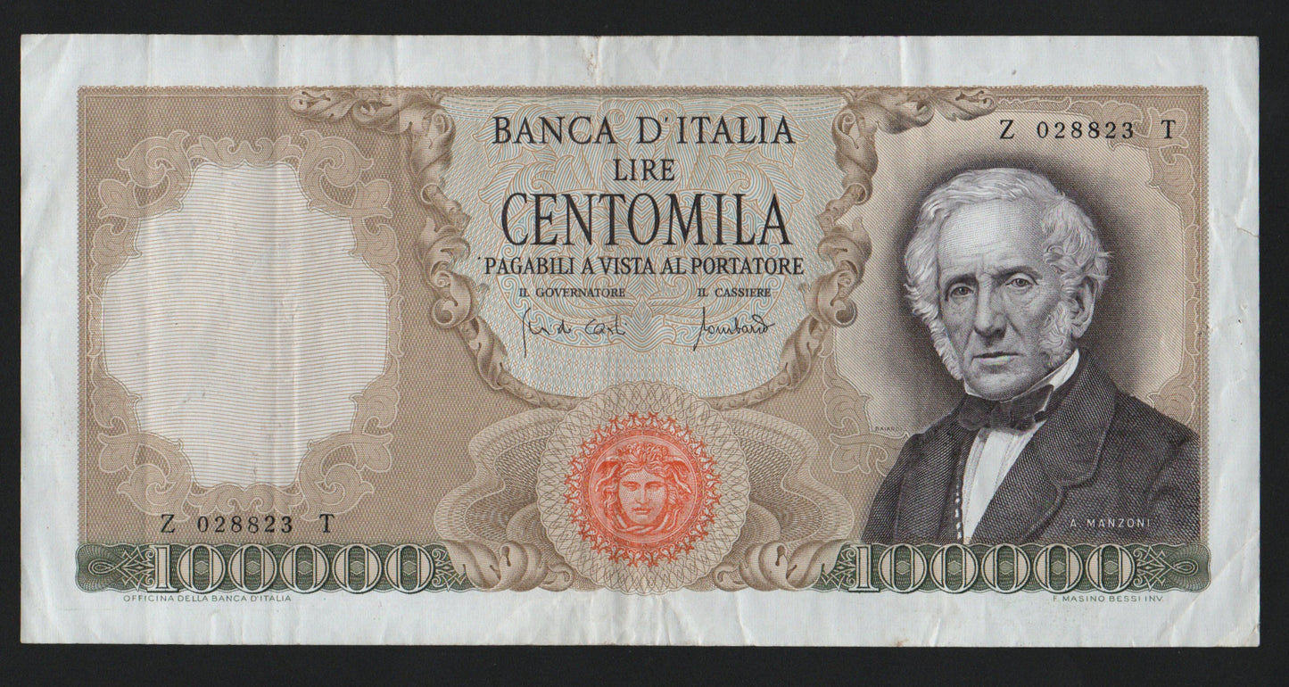 100000 LIRE MANZONI 19/07/1970 BB