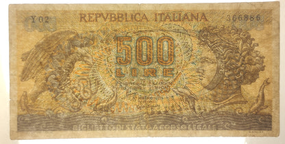 500 LIRE ARETUSA FALSO D'EPOCA 20/06/1966 BB