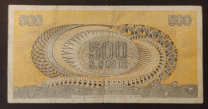 500 LIRE ARETUSA FALSO D'EPOCA 20/06/1966 BB