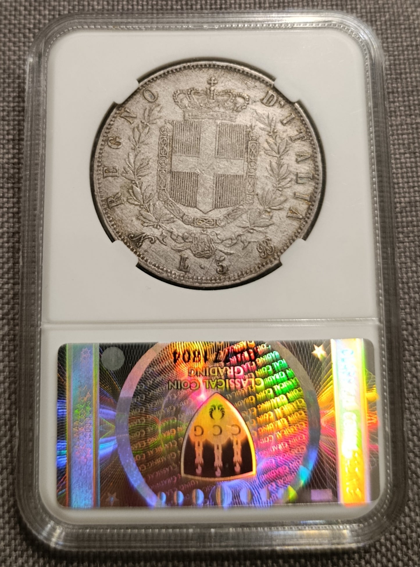 5 LIRE 1864 NAPOLI CCG VF30 SCUDO VITTORIO EMANUELE II RARA MONETA IN ARGENTO