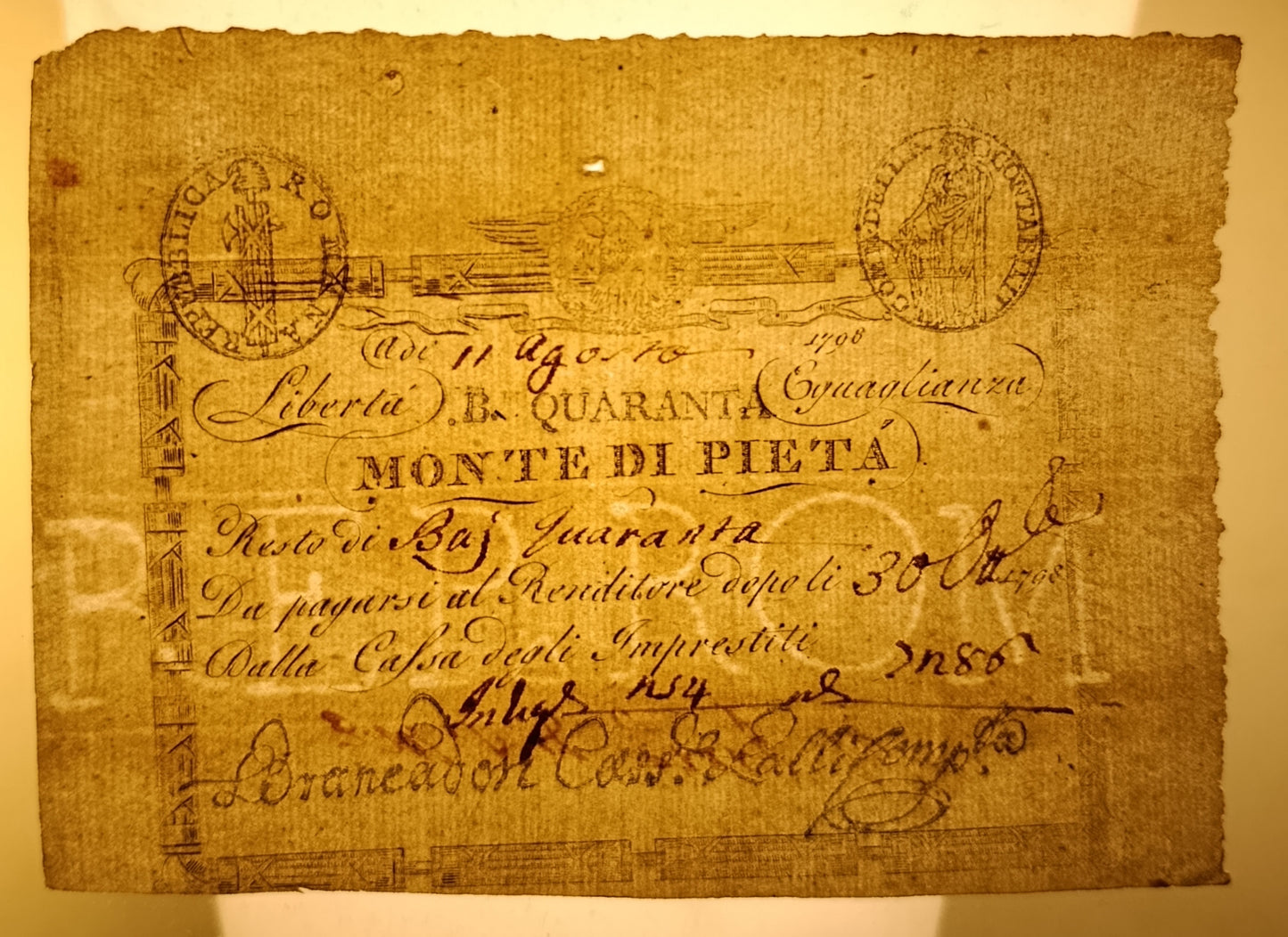 40 BAIOCCHI STATO PONTIFICIO - PRIMA REPUBBLICA ROMANA DAL 01/08/1798 SPL