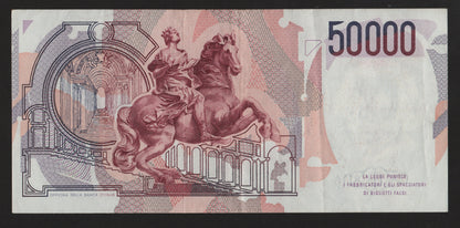 50000 LIRE BERNINI 1° TIPO LETTERA E 1992 BB+