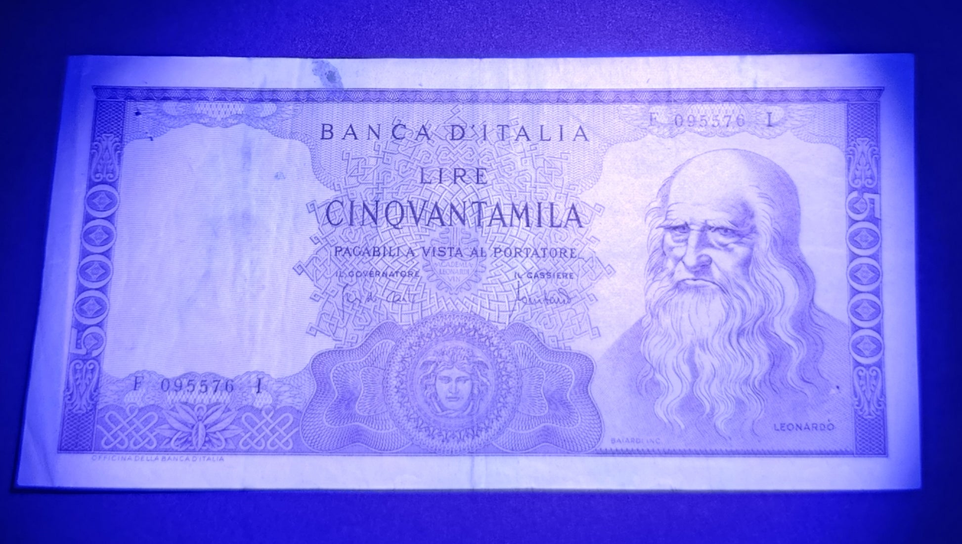 50000 LIRE LEONARDO DA VINCI 19/07/1970 SENZA FIBRILLE R2 qBB - Numismatica_ita