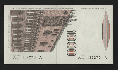 1000 LIRE POLO SERIE SOSTITUTIVA XF...A 1988 CONSECUTIVE DA MAZZETTA FDS