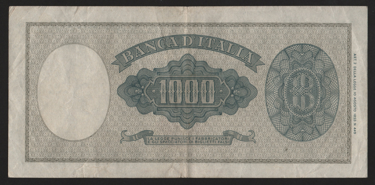 1000 LIRE ITALIA ORNATA DI PERLE (MEDUSA) 15/09/1959 BB