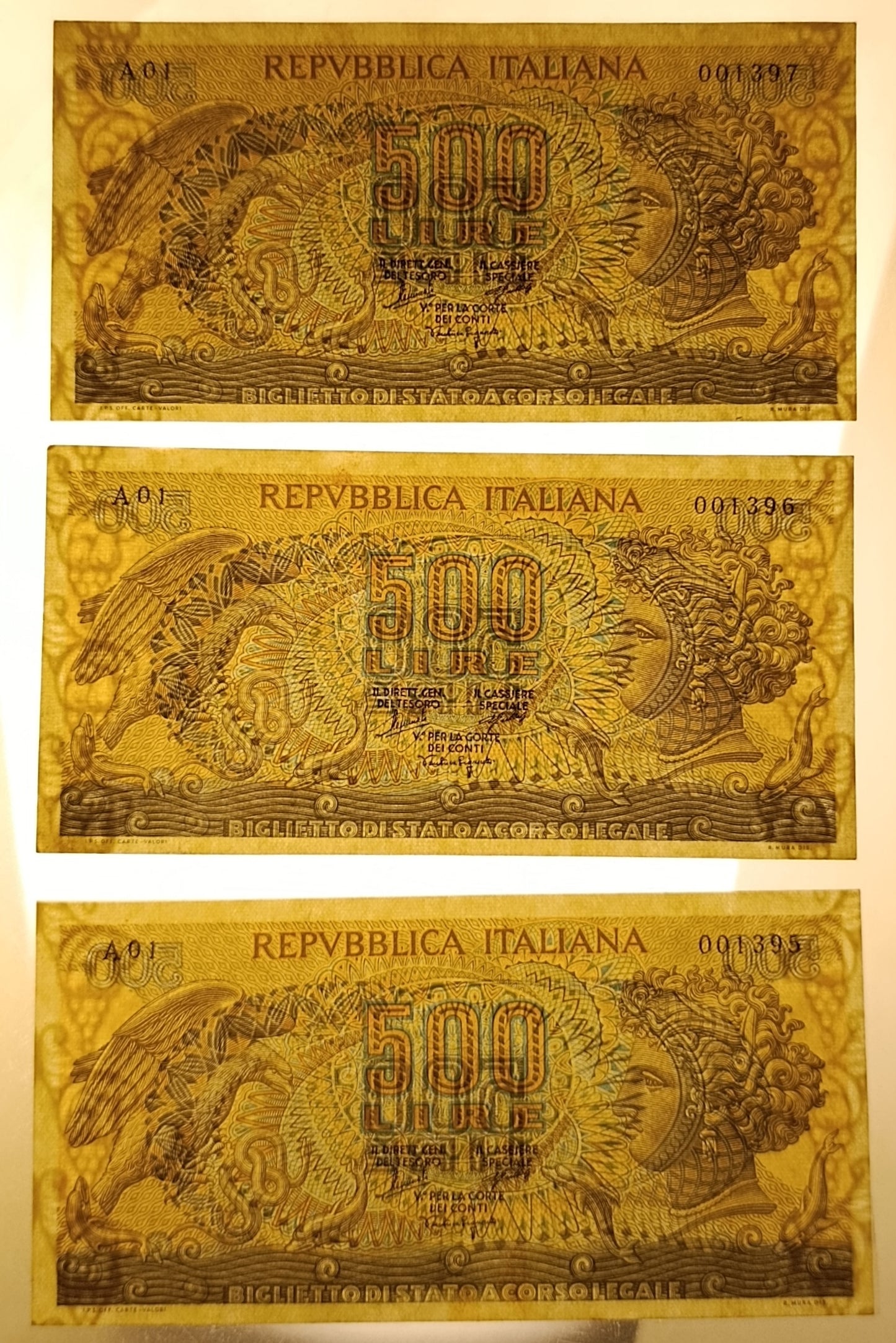500 LIRE ARETUSA A01 PRIMA SERIE 20/06/1966 qSUP