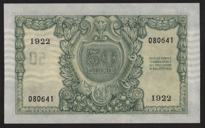 50 LIRE ITALIA ELMATA 31/12/1951 FDS