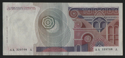 100000 LIRE BOTTICELLI TRIPLA A 20/06/1978 BB